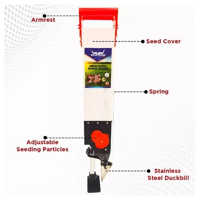 Balwaan S-1 Agricultural Single Barrel Manual Seeder, Suitable for Flat and Hilly Surface