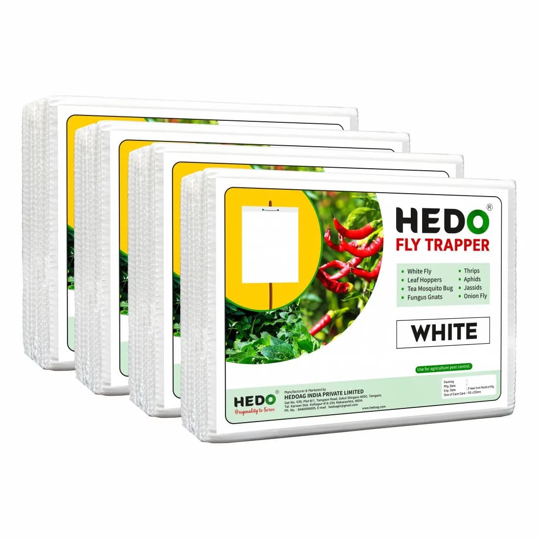 HEDO Eco A5 Size White Sticky Trap For Flower Thrips, Black Thrips & Plant Bugs, Best For Organic Vegetable And Fruits Farming Pest Control - Image 4