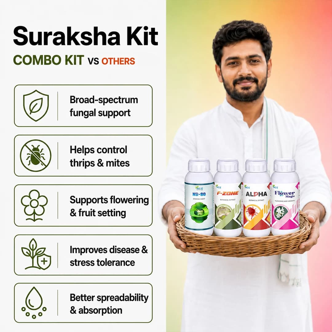 Suraksha Kit For Thrips And Mites Control at Flowering Stage 45-80 Days (F-Zone 250 ML + Alpha Bio 250 ML + Flower Magic 250 ML + NB 80 250 ML) - Image 7