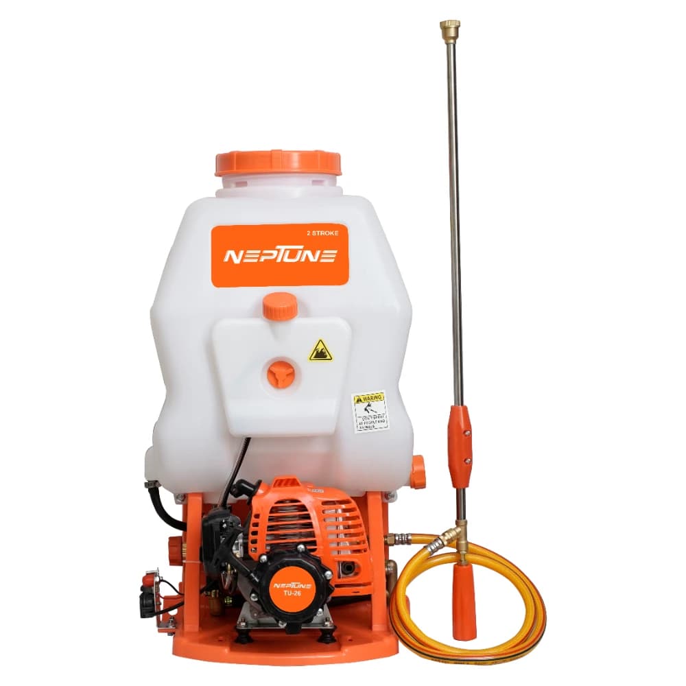 Neptune Model-708 Knapsack Power Sprayer, 2-Stroke 26CC Petrol Engine, 20L Tank, 2 Types Spray Guns Included, Ideal for Farming, Agriculture & Garden - Image 1