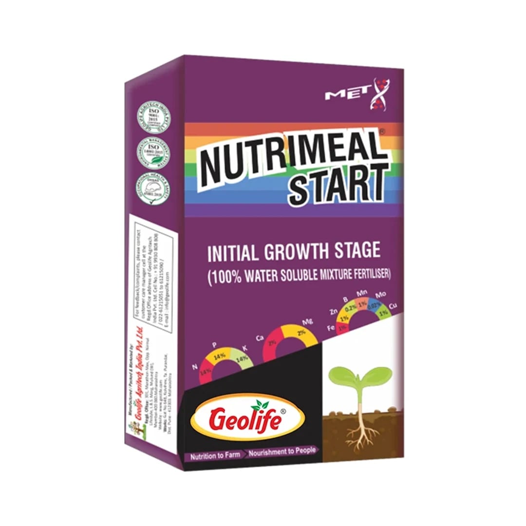 Nutrimeal Start For Initial Grown Stage 14:14:14 + TE Nano Technology WSF + TE, Acts As A Structural Component Of Cell Walls And Improves Root Hairs