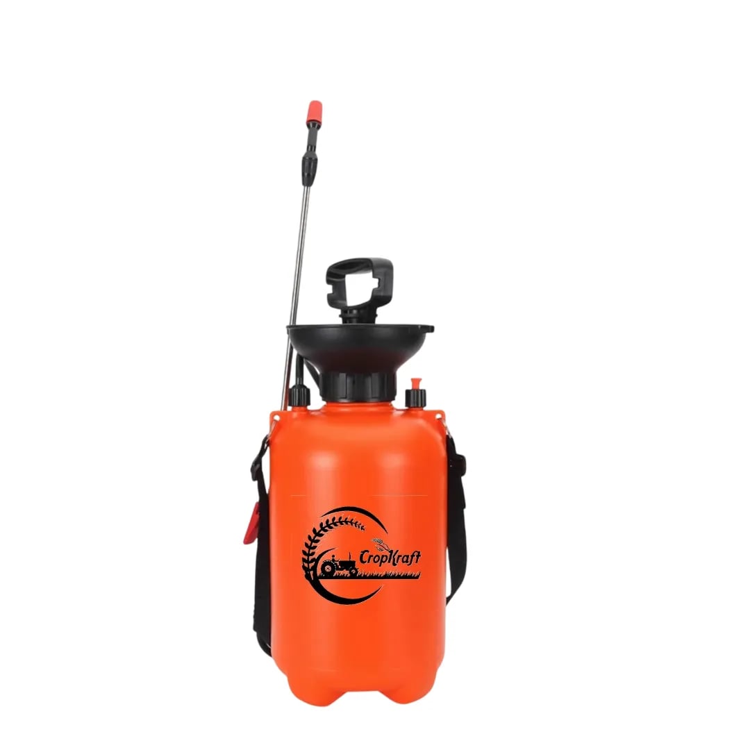 CropKraft Red Pressure Sprayer (5L Capacity), Ideal For Gardening, Spraying Pesticides, Insecticides, Or Water On Plants.