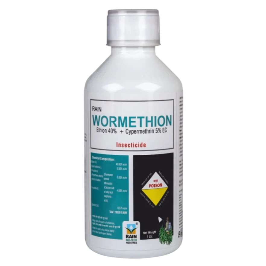 Rain WORMETHION Ethion 40% + Cypermethrin 5% EC Insecticide, Dual Mode Of Action, Efficient Pest Control - Image 1