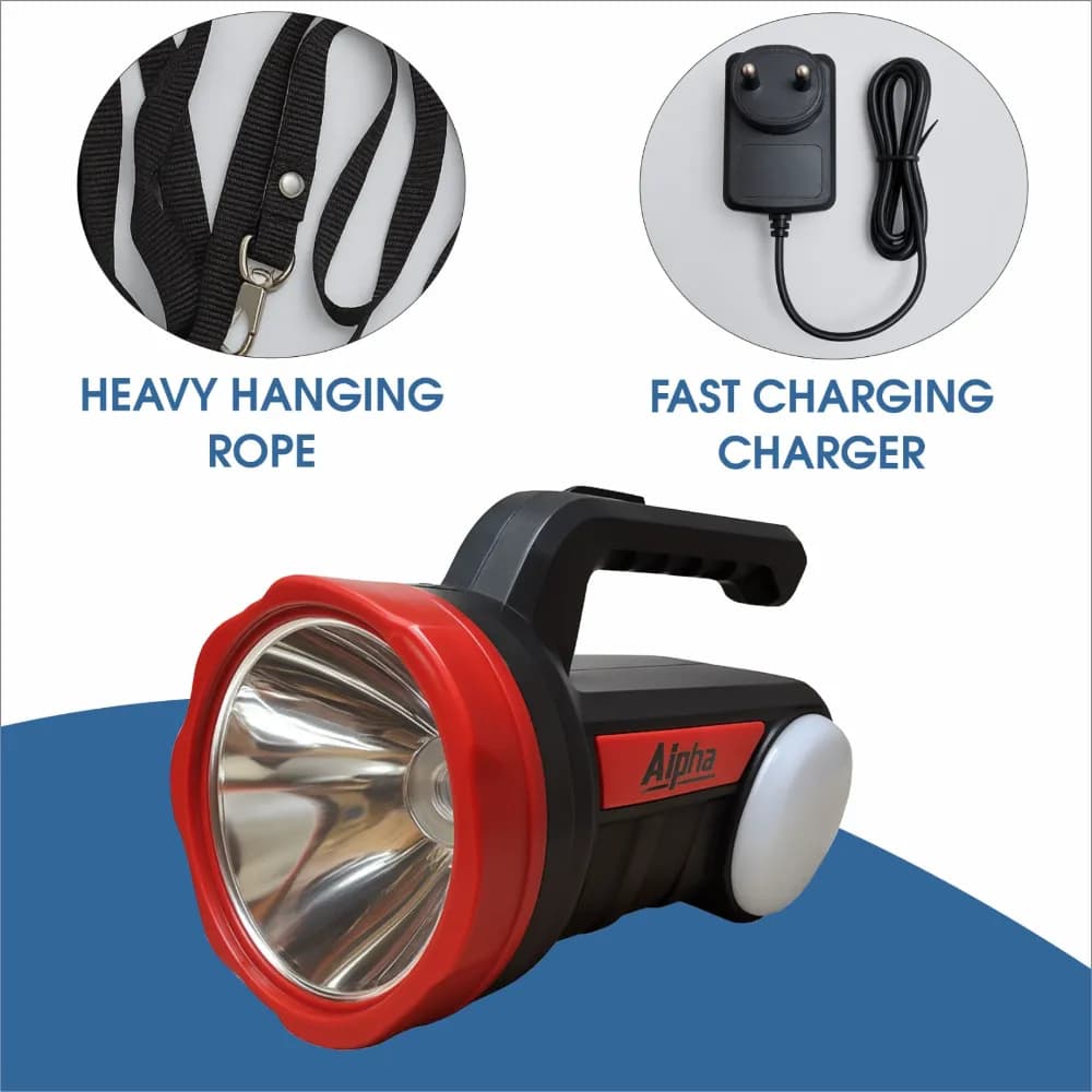 Radhe Agri Alpha Commander Rechargeable Torch, Heavy Duty, 1 Km Range And 5200mAh Battery - Image 5