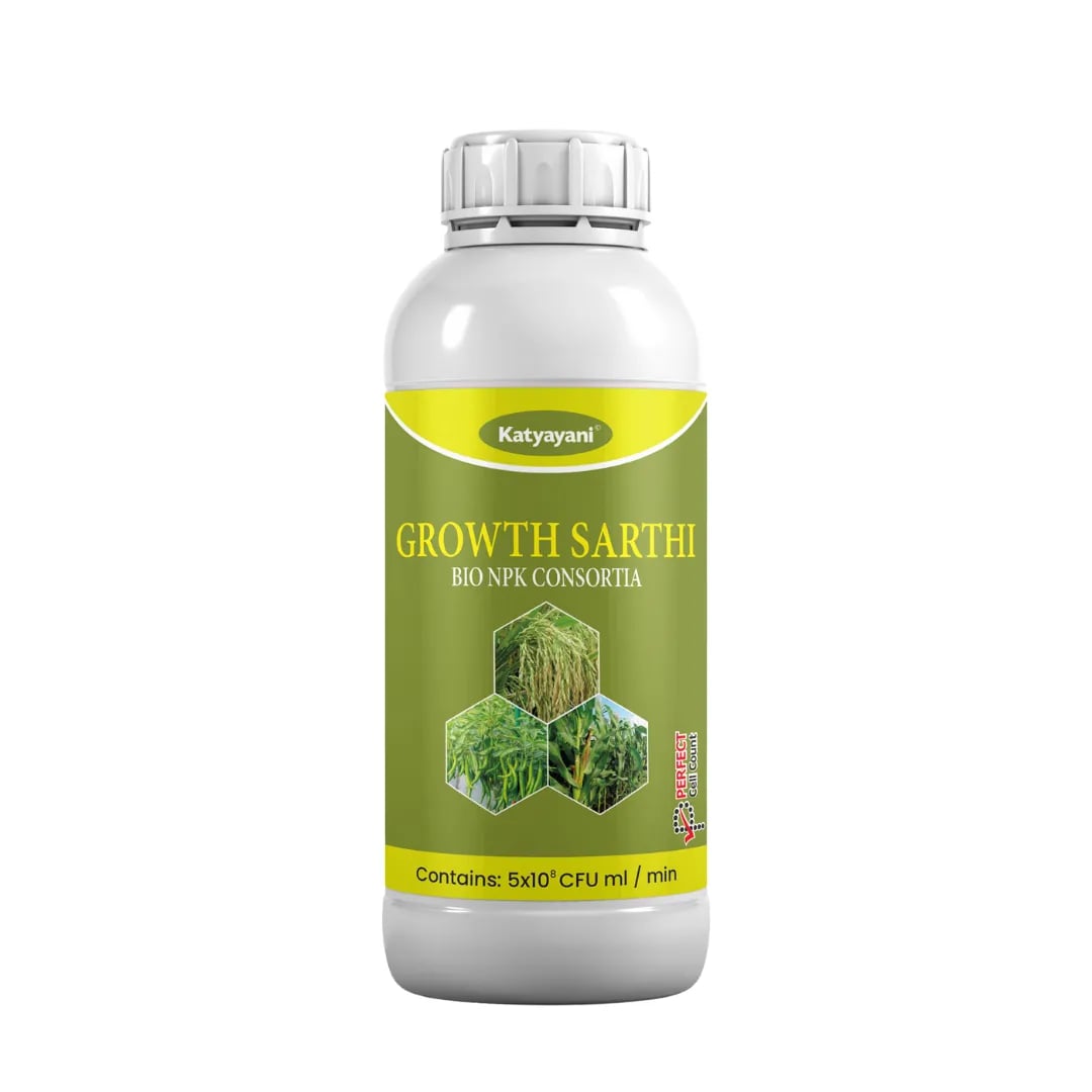 Katyayani Growth Sarthi Bio NPK Liquid Consortia Fertilizer, Premium Organic Blend For Enhanced Soil Health and Crop Yield