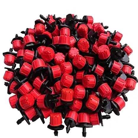 Pep Solution Adjustable Dripper 4MM, 0-70 Lph, Plastic Watering Sprinklers Emitter Drippers for Drip Irrigation