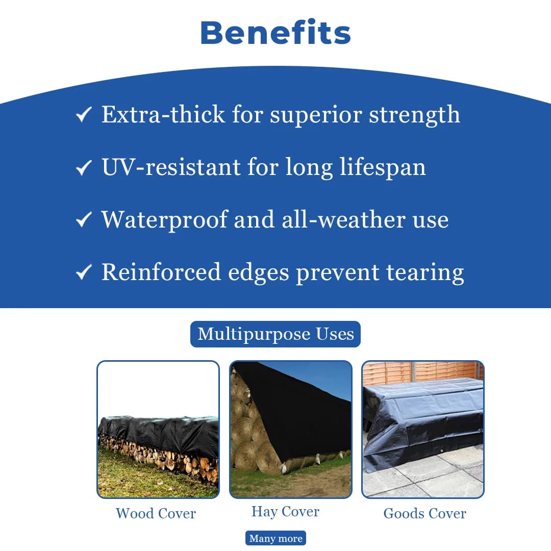 Black 250 GSM Tarpaulin - Image 4