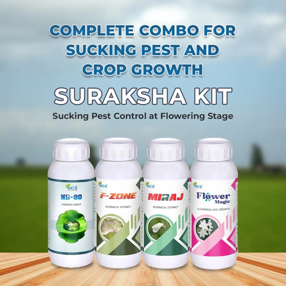 Suraksha Kit Sucking Pest Control at Flowering Stage 45-80 Days (F-Zone 250 ML + Miraj 250 ML + Flower Magic 250 ML + NB 80 250 ML) - Image 2