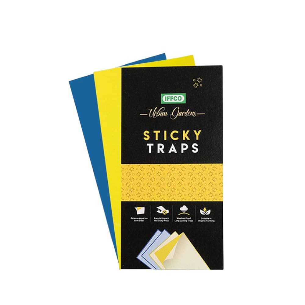 IFFCO Urban Garden Sticky Traps Pest Control, High-Quality Durable Waterproof & UV-Resistant (Yellow & Blue)