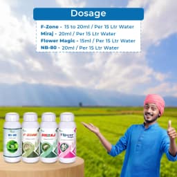Suraksha Kit Sucking Pest Control at Flowering Stage 45-80 Days (F-Zone 250 ML + Miraj 250 ML + Flower Magic 250 ML + NB 80 250 ML) 5