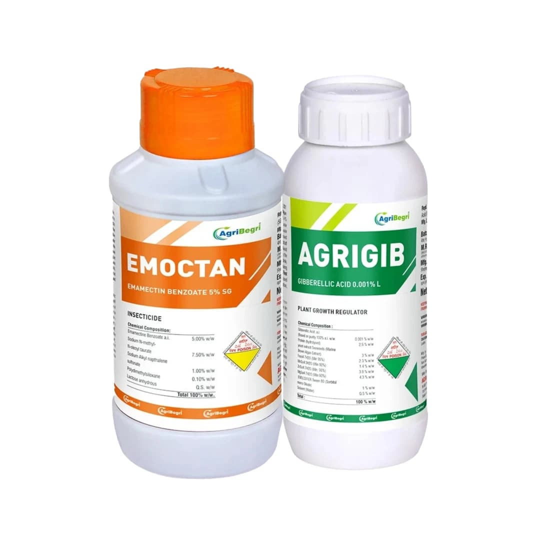 AgriBegri Combo Pack (Emoctan 250gm + Agrigib 500ml) Powerful Combination, Complete Crop Protection and Growth Solution - Image 1