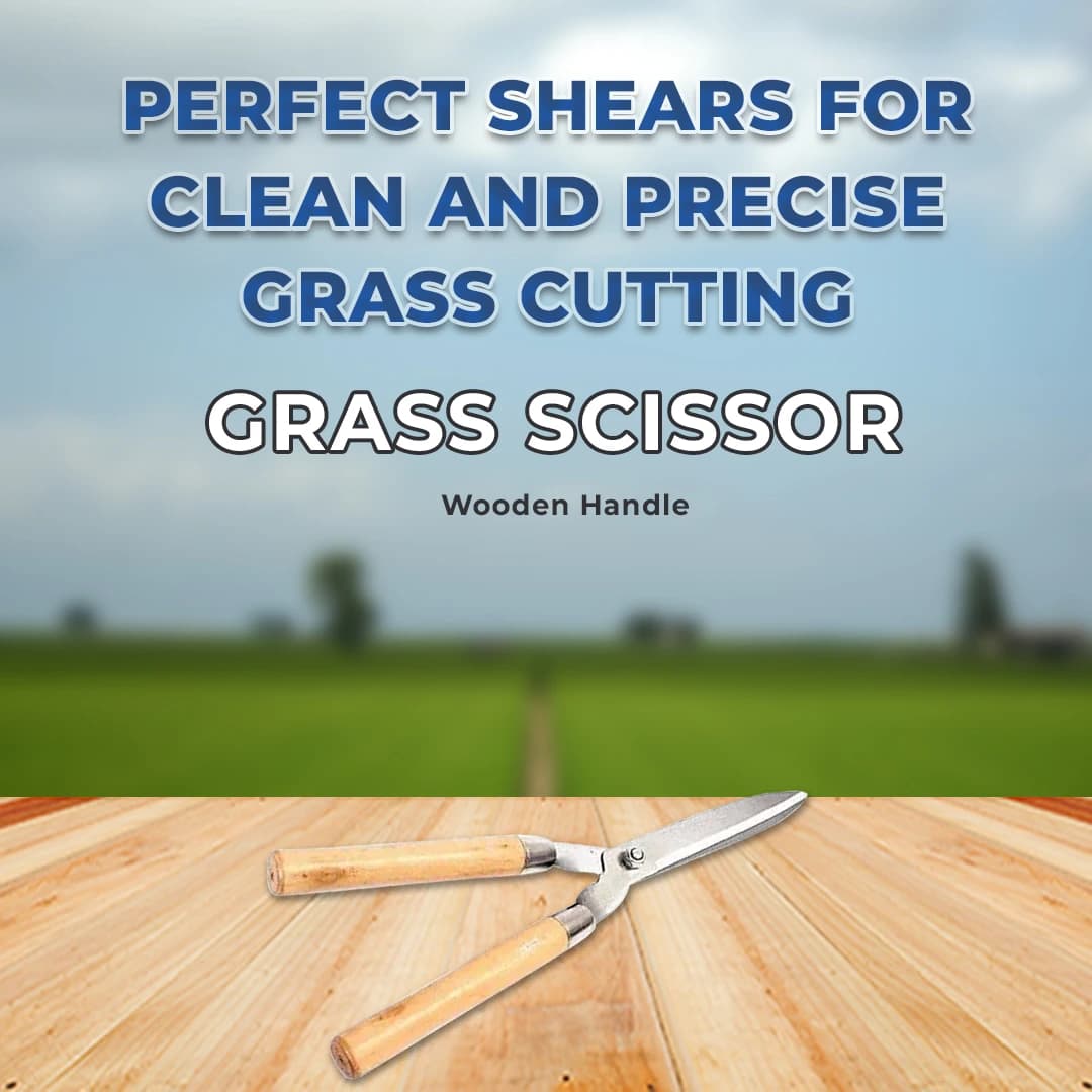 Heavy Garden Wooden Handle Grass Scissor Hedge Shears Cutter, High Quality Gardening Tools - Image 2