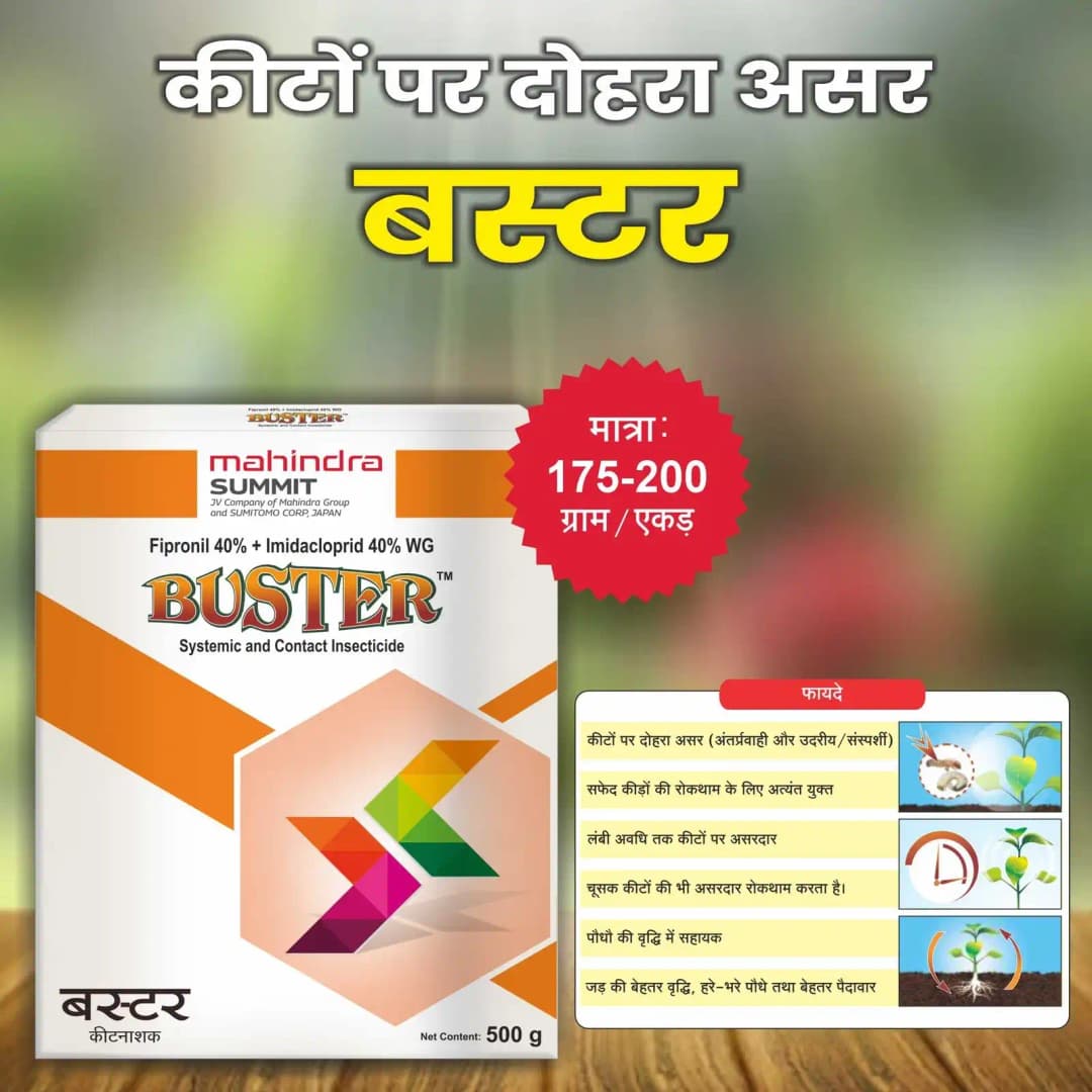 Mahindra Buster Fipronil 40% + Imidacloprid 40% WG Insecticide, Dual-Action, Effective For White Grubs And Pests - Image 2