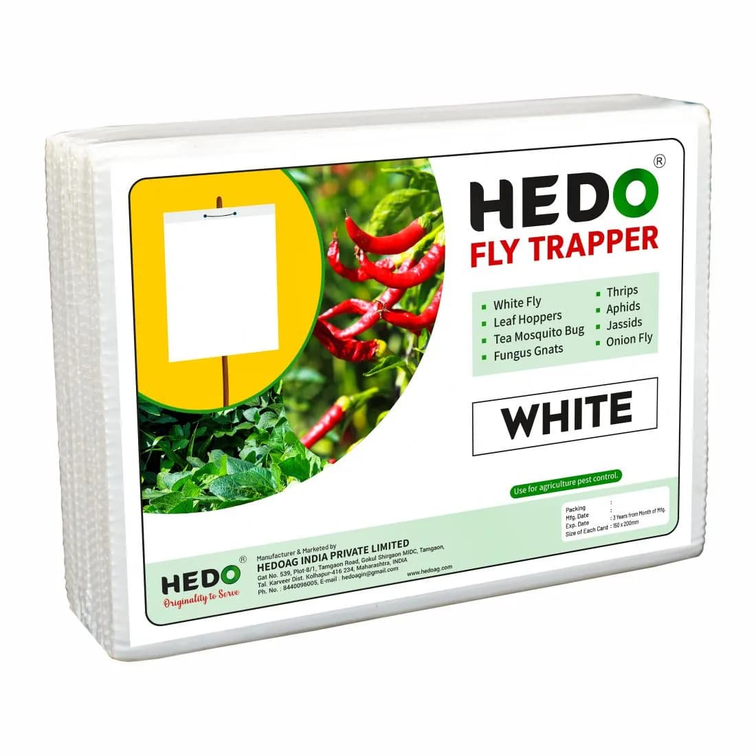 HEDO Eco A5 Size White Sticky Trap For Flower Thrips, Black Thrips & Plant Bugs, Best For Organic Vegetable And Fruits Farming Pest Control - Image 2