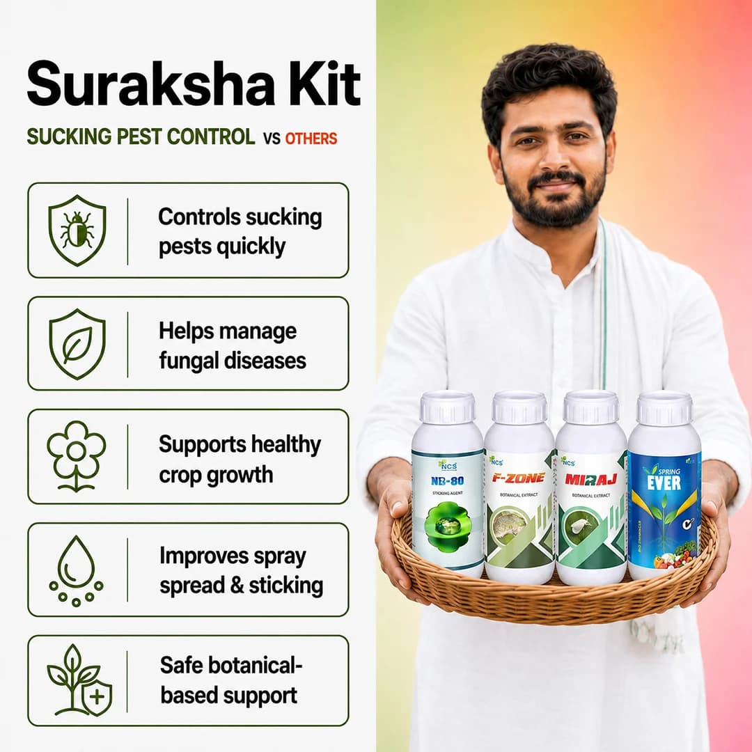 Suraksha Kit Sucking Pest Control at Growth Stage 40-45 Days (F-Zone 250 ML + Miraj 250 ML + Spring Ever 1 Ltr + NB 80 250 ML) - Image 7