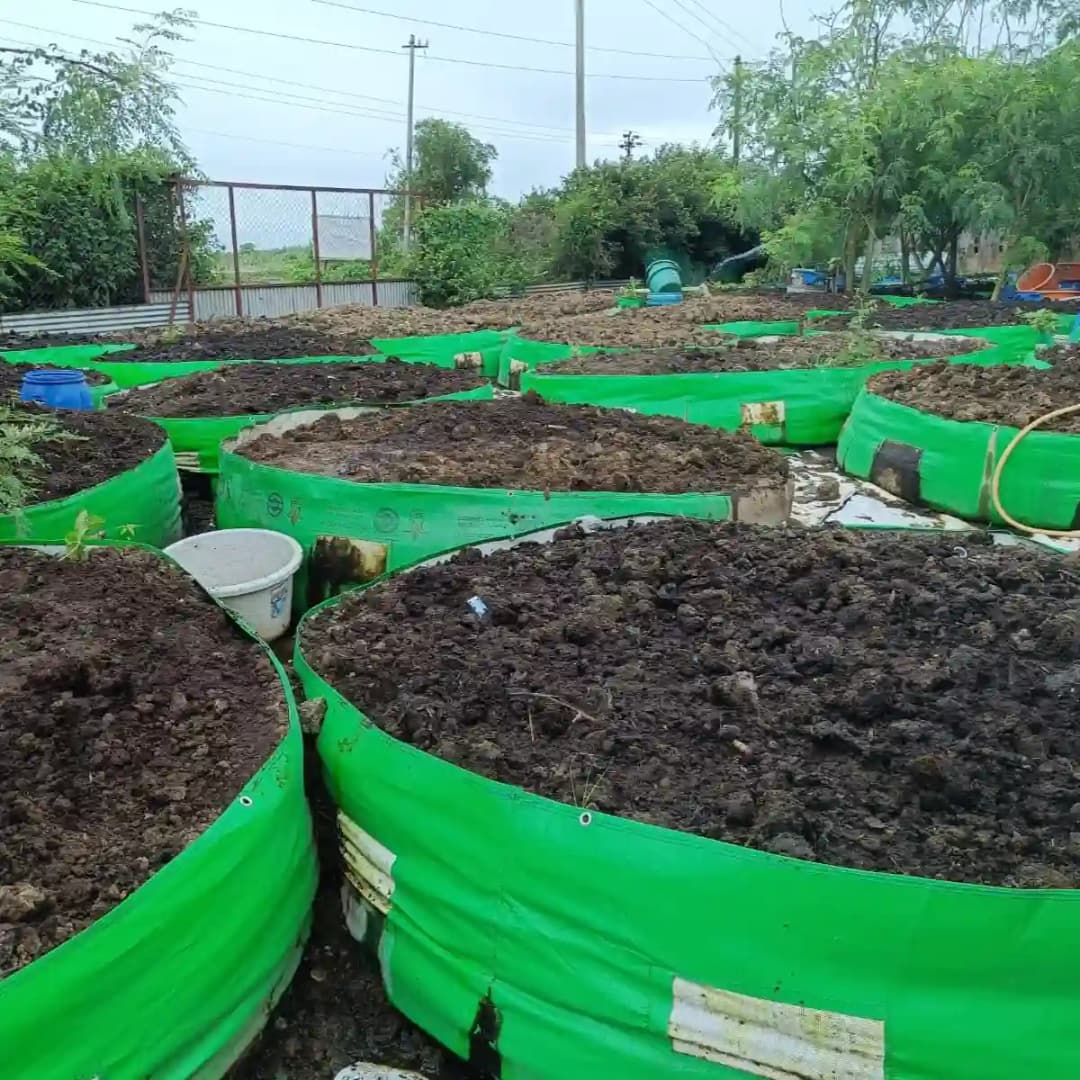 Greeno Biotech Round Vermi Compost Bed, 450 GSM, Durable, & Self Standing, Ideal For Farms, Gardens And Organic Waste Management - Image 2