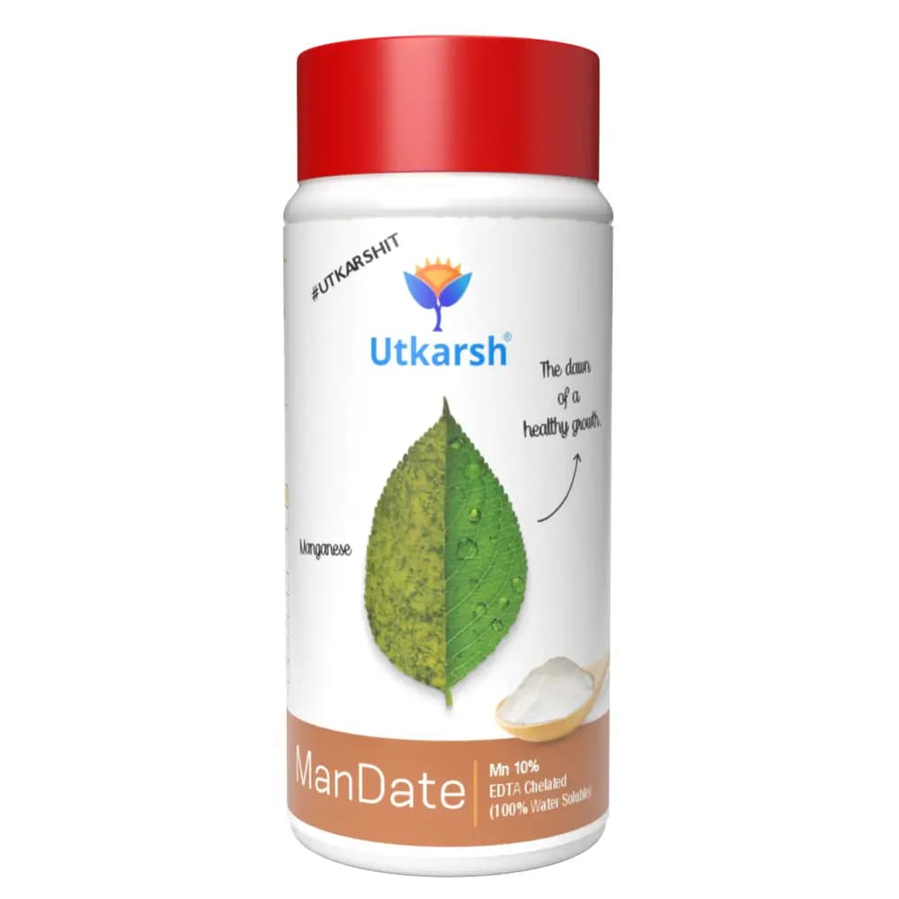 Utkarsh ManDate (Manganese- Mn 10% EDTA Chelated Fertilizer) 100% Water Soluble Foliar Spray - Image 1