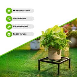 IFFCO Urban Garden Square Stand Set, Heavy Duty Square Metal Planter Stand For Indoor And Outdoor Plants 6