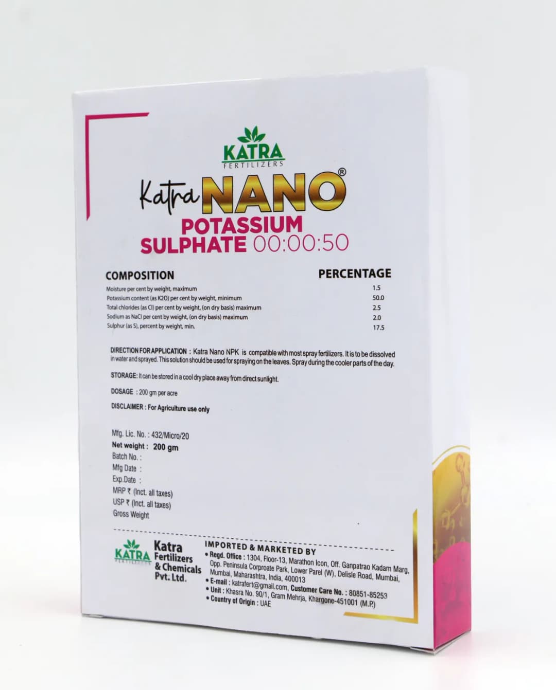 Katra Nano NPK 00:00:50 Fertilizer, Nano Technology Based Fertilizer, Increase Crop Productivity, For Foliar Spray - Image 2