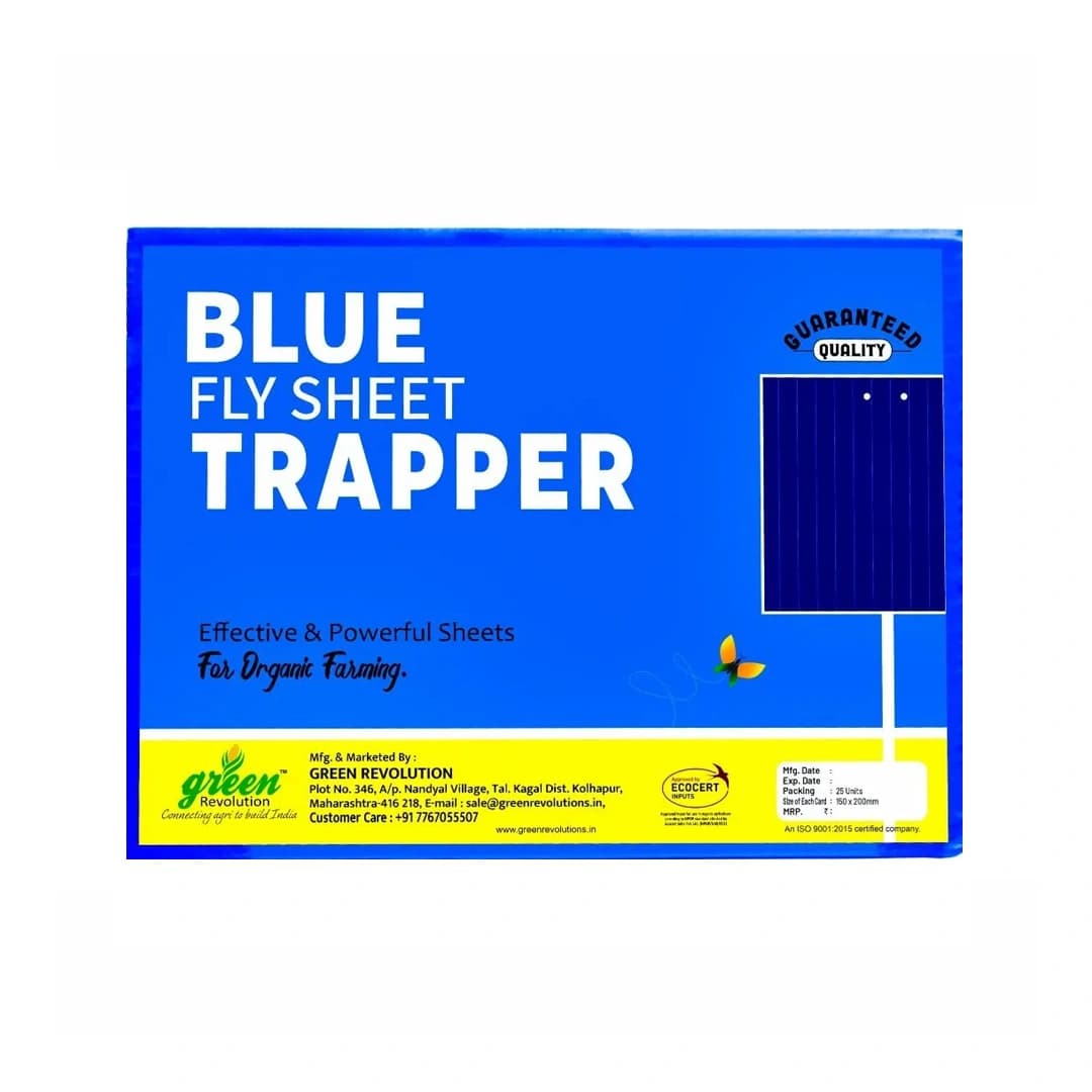 Green Revolution A5 Size Blue Sticky Traps - 150 mm x 200 mm - Image 1