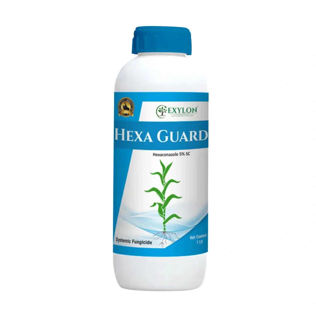 Exylon Hexaguard Hexaconazole 5% SC Fungicide, Effective For Rust And Mildew Control In Crops