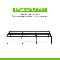 IFFCO Urban Garden 24 Inch Rectangular Metal Planter Stand, Galvanized Iron Stand For Indoor, Outdoor Plants And Pots 6
