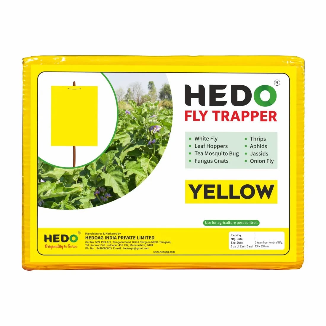 HEDO Eco Sticky Trap A5 Size, 20 Yellow and 5 Blue Mix Sticky Trap For The Insects, Best For Organic Vegetable And Fruits Farming Pest Control