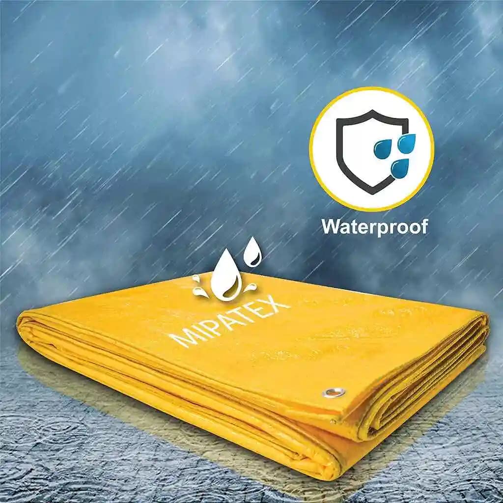 Mipatex Tarpaulin 130 GSM Waterproof Heavy Duty, Poly Tarp, Multipurpose (Yellow) - Image 9