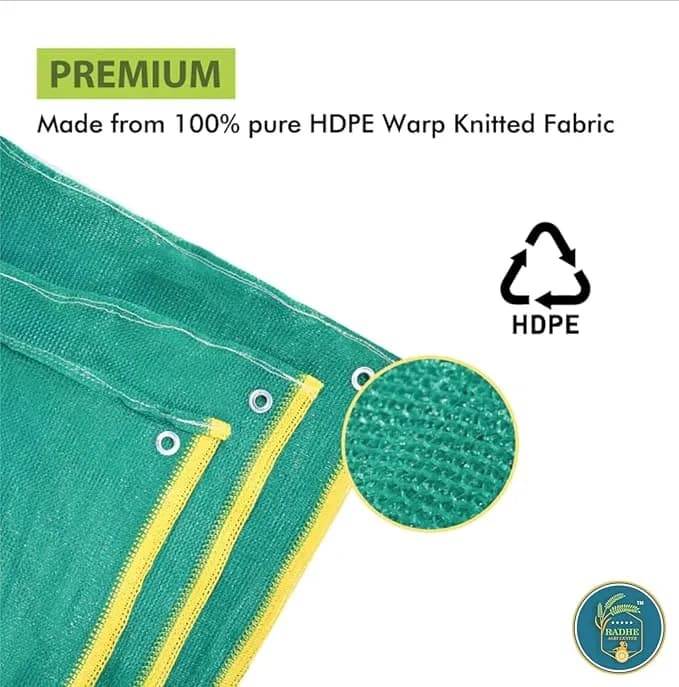 Radhe Green Shade Net 50% Shade, UV Treated Sunshade Cover, Meter (4.8 m x 9.7 m) Foot (16 FT x 32 FT), Easy To Install - Image 10