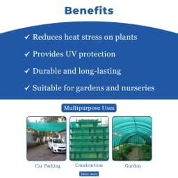 Mipatex - Garden Shade Net 50% Shade, UV Stabilized, Sun Protected, 100% UV stabilized high density polyethylene (HDPE) 4