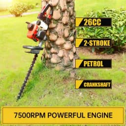 Neptune HT-600 Hedge Trimmer, Powerful 2 Stroke, 26CC Petrol Engine, 24 Dual Serrated Blade, 7500 RPM, 1 Cutting Diameter, Anti-Vibration System 6