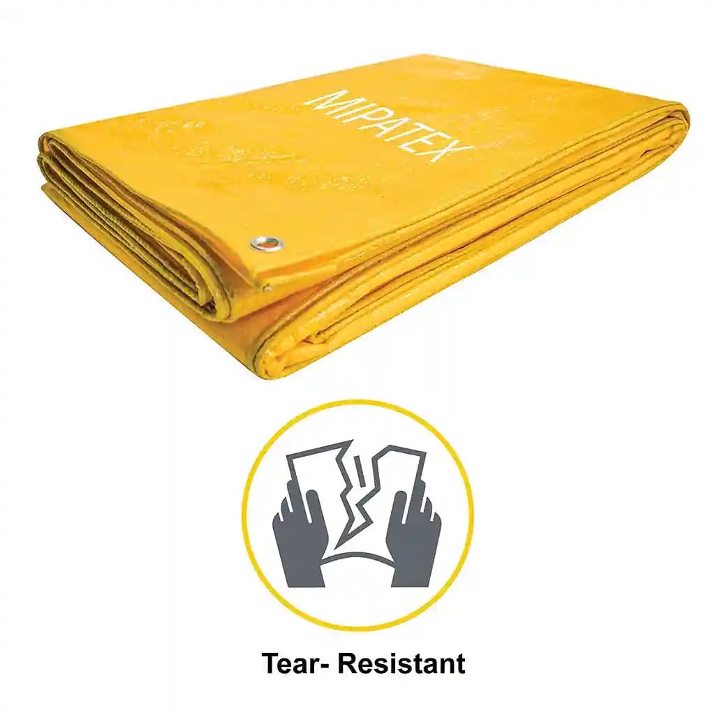 Mipatex Tarpaulin 130 GSM Waterproof Heavy Duty, Poly Tarp, Multipurpose (Yellow) - Image 8