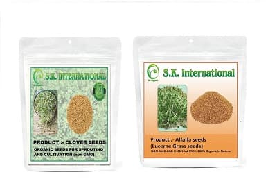 SK ORGANIC Combo Pack (Clover Seeds 500 Gm + Alfalfa Seeds 500 Gm) for Sprouting and Cultivation microgreens - Image 3