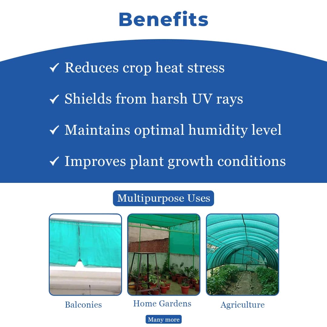 Anil Packaging Garden Shade Net 75% Shade , Sun Protected, UV Stabilized Material - Image 4