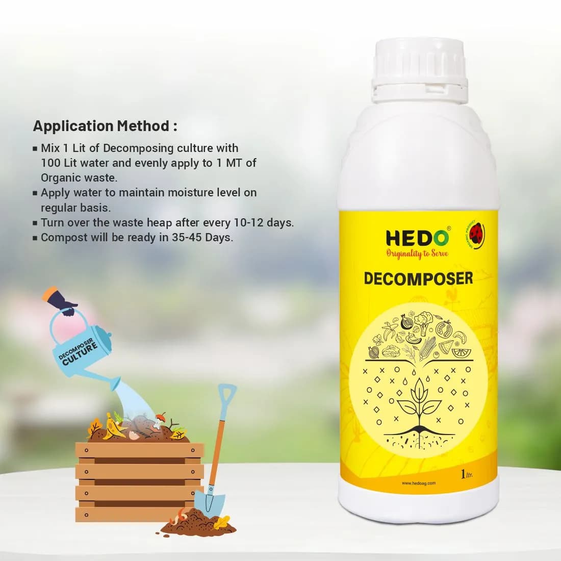HEDO Waste Decomposer Liquid, Organic Liquid For Decomposition of Waste of Agriculture, Kitchen, Garden & Farming - Image 8