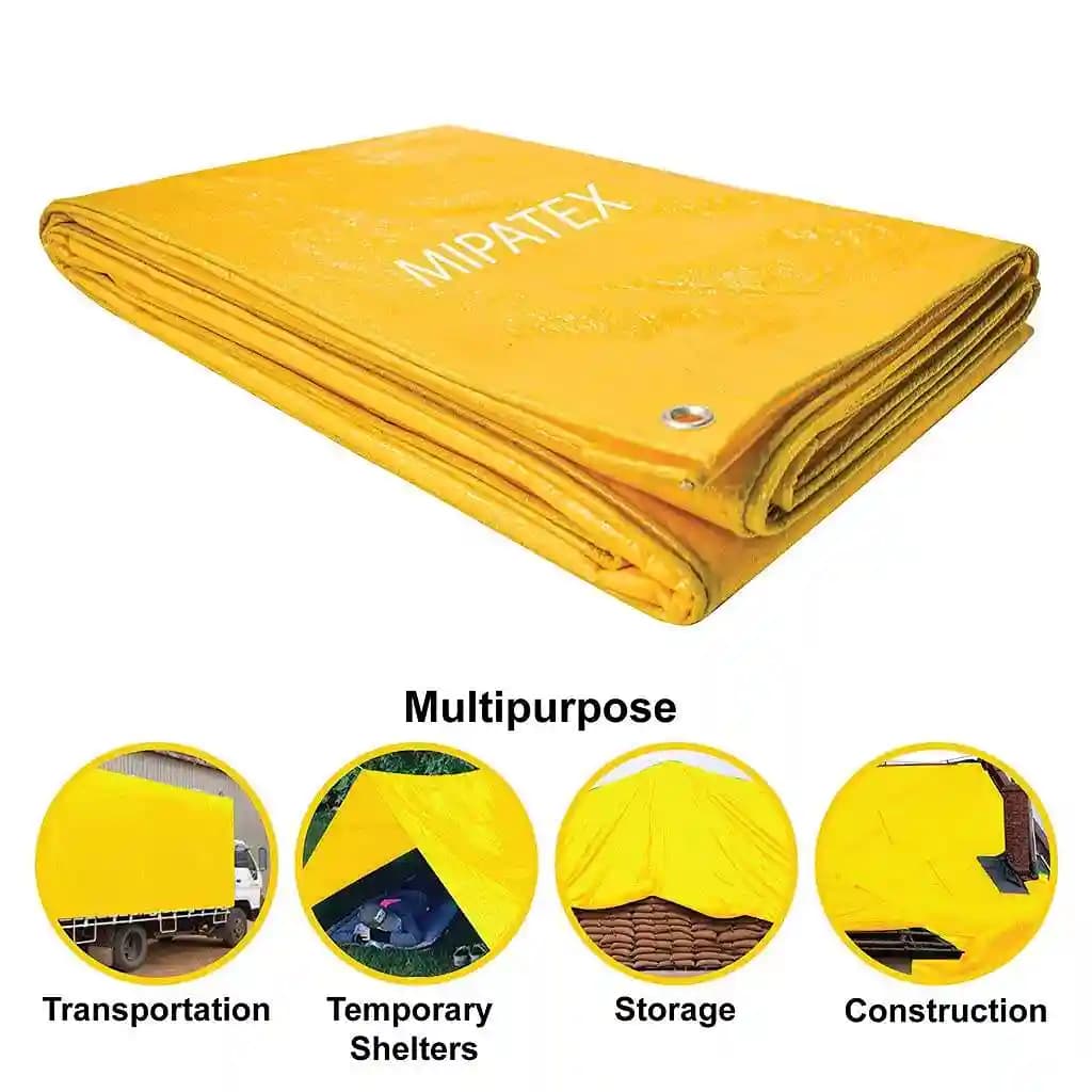 Mipatex Tarpaulin 130 GSM Waterproof Heavy Duty, Poly Tarp, Multipurpose (Yellow) - Image 10