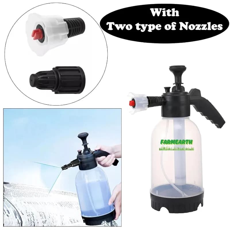 FarmEarth N2L Pressure Pump Sprayer, Heavy Duty And High Pressure, Multi Nozzles For Garden, Car Wash And Cleaning (2L Capacity) - Image 7