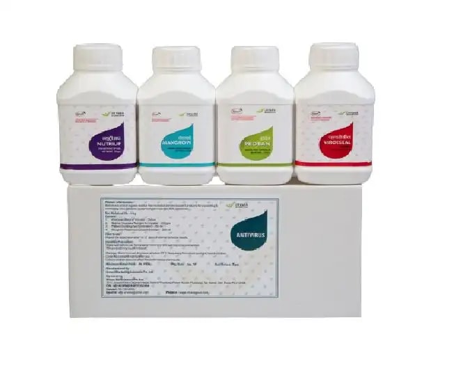 Complete Virus Control Kit, Control Viral Infection, Useful For All Vegetables (Set of Viroeseal 250ml + Proban 250ml + Nutriup 250ml + Maxgrow 250ml)