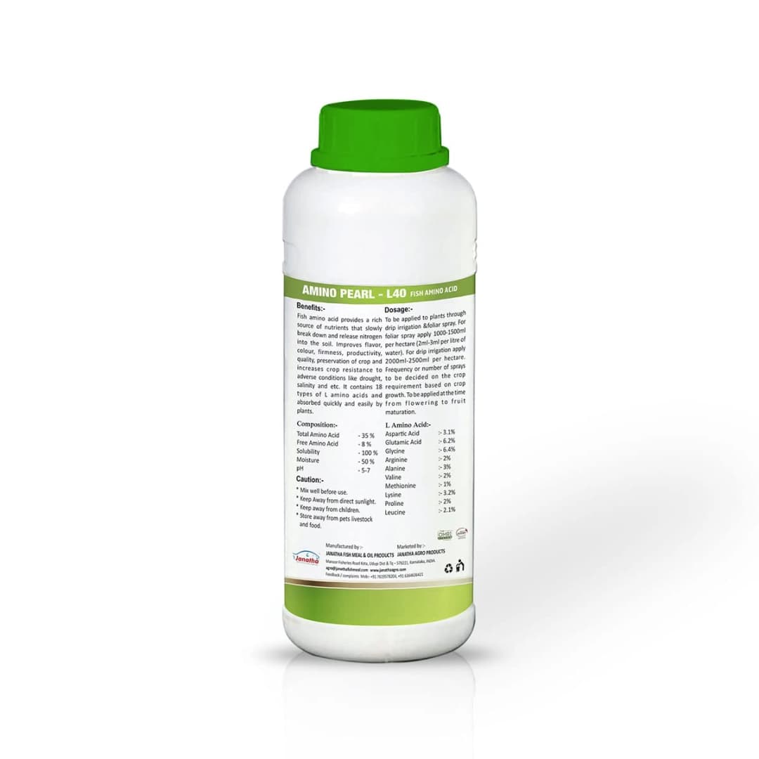 Amino Acid Liquid - Amino Pearl- L40 Biostimulant, Help Plants Regulate Phototropism, Photosynthesis, Stimulate Carbon And Nitrogen Metabolism - Image 2