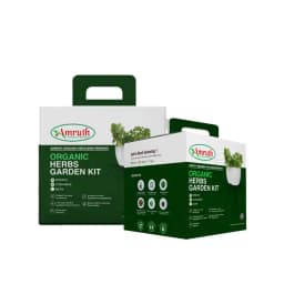 Amruth Organic Herbs Kit, Garden Kit, Grow Your Own Herbs with Seeds, Coir Coin, Organic Manure, Pots, Nutritional and Protection Spray 3