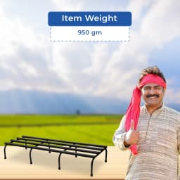 IFFCO Urban Garden 24 Inch Rectangular Metal Planter Stand, Galvanized Iron Stand For Indoor, Outdoor Plants And Pots 5