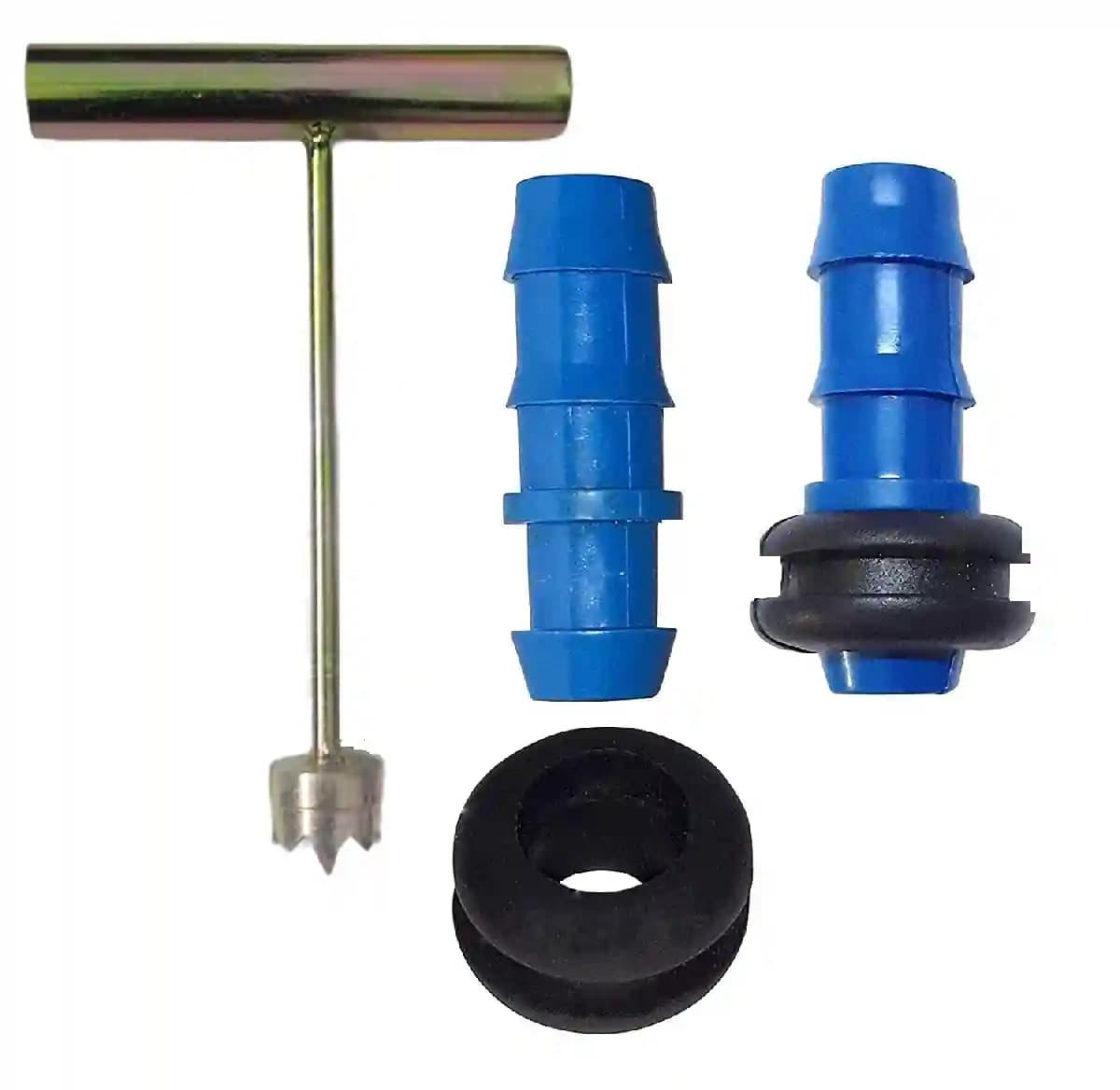 PEP Solution 16mm Drip Irrigations Rubber Grommet 50 Pcs ,Takeoff 50 Pcs And 16mm Metal Drill Bit Tool 1 Pc for PVC Pipes - Image 1