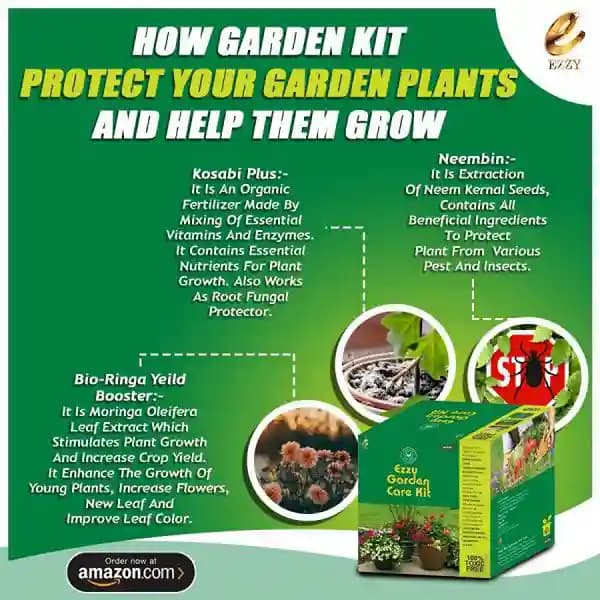 Ezzy Garden Care Kit for 50 Plants 100% ORGANIC Plant fertilizer with Humic Acid,Seaweed and Fulvic Acid,Neem extract pesticide and Moringa extract - Image 2
