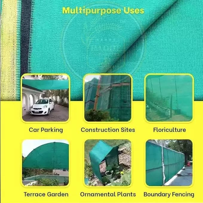 Radhe Green Shade Net 50% Shade, UV Treated Sunshade Cover, Meter (4.8 m x 9.7 m) Foot (16 FT x 32 FT), Easy To Install - Image 9