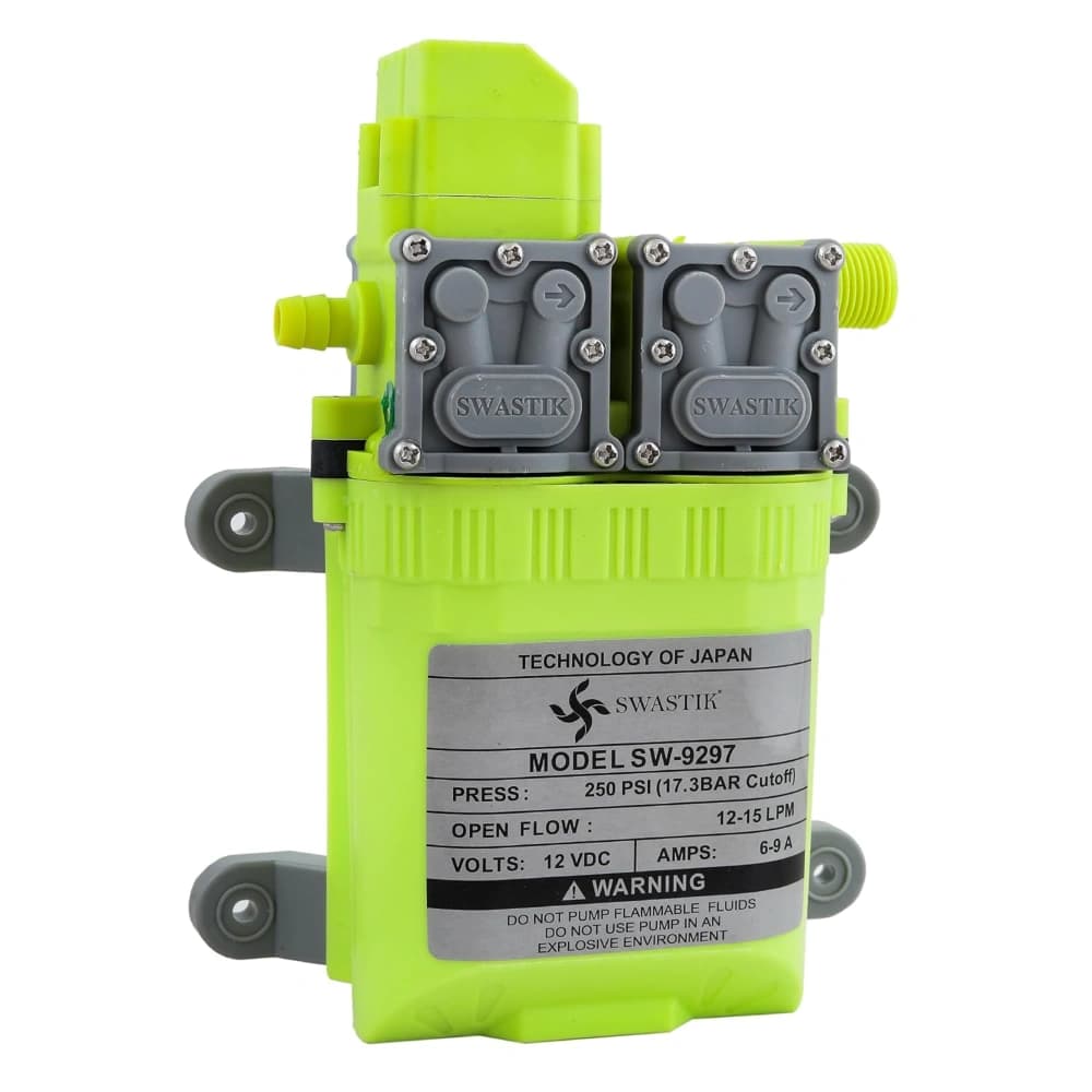 Radhe Agri SW-9297 12V DC Diaphragm Pump Double Motor, 250 PSI, 10LPM Auto-Cut, Japan Based Technology - Image 4