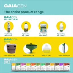 Gaiagen RPW Lure With Insect Bucket Traps, Pheromone Lure For Red Palm Weevil (Rhynchophorus Ferrugineus), IMO Certified. 10