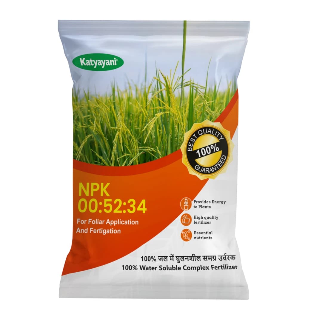 Katyayani NPK 00:52:34 (Mono Potassium Phosphate) Water Soluble Fertilizer For Promoting Flowering and Root Development In All Types of Crops - Image 1