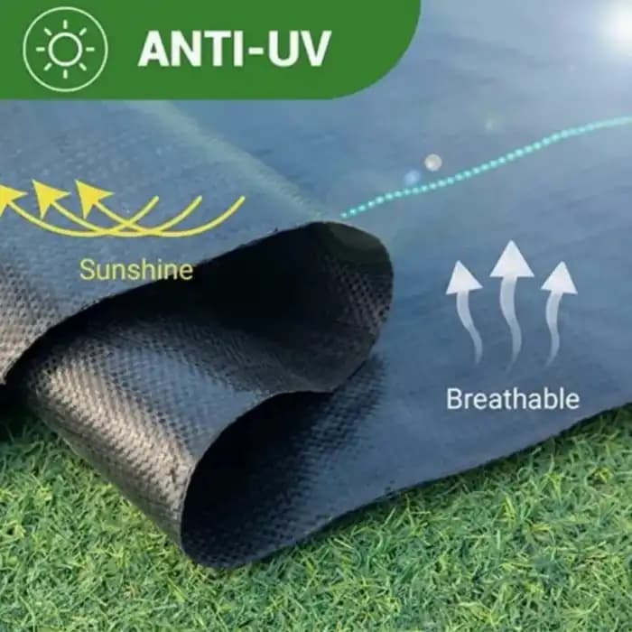 Singhal 100 GSM Garden Weed Control Barrier Sheet Mat, Landscape Fabric, Heavy Duty Weed Block Gardening Mat For Gardens (Black) - Image 5