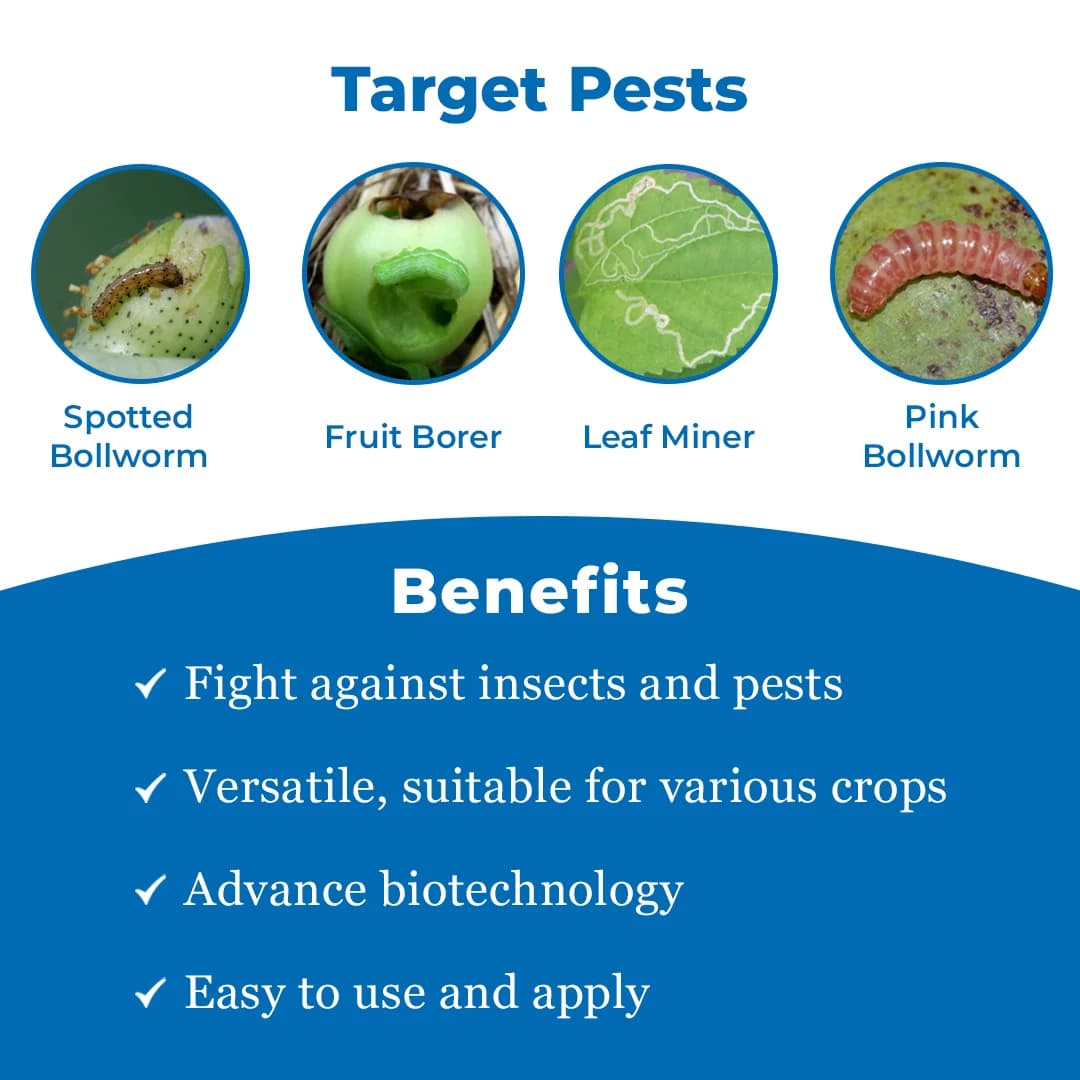 F500 - Larvicide, For Killing All Types of Larva, Spodoptera, Heliothis, Spotted Bollworm, Pink Ballworm, Brinjal Leaf Miner, Sugarcane Bollworm, etc - Image 3
