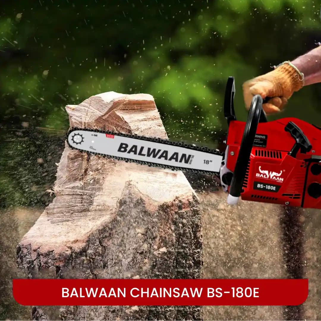 Balwaan BS-180E ECO Chainsaw, 58cc Engine, 2 Stroke Petrol Operated, 6 Months Warranty - Image 7